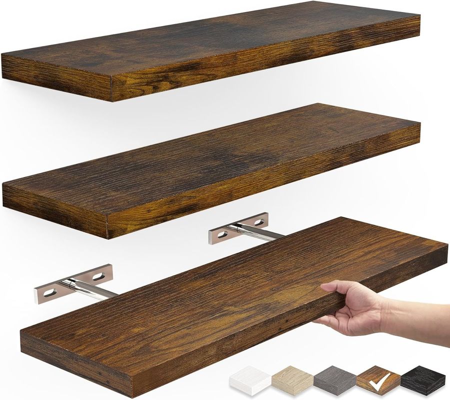Design Custom 3 Sets Floating Shelf Set Space-Saving Home Decor for Living Room Display