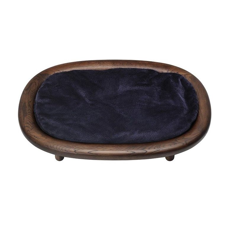 Plain Wooden Box Rectangle Pet Bed with Anti-Slip Design and Easy Care Structure