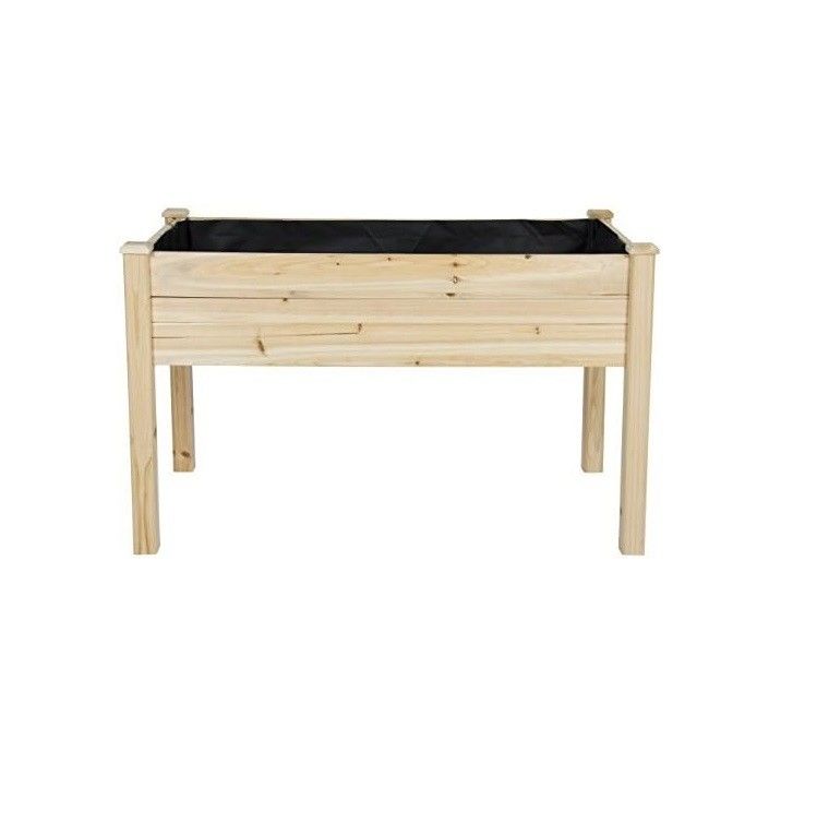 48x24x30in Elevated Wooden Planter Box for Backyard Glossy Lamination Timber Wood Type