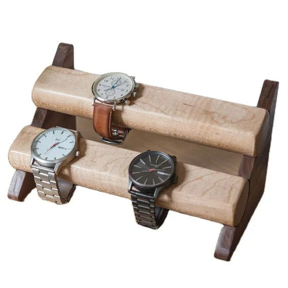 Walnut Wood Adjustable Jewelry Stand for Wristwatch Storage in Christmas Holiday Gift