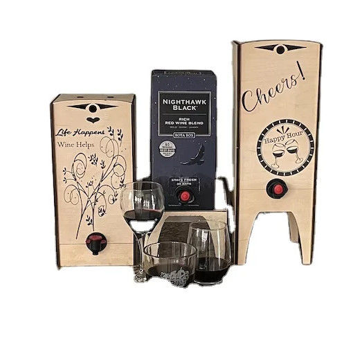 Wooden Wine Box Display Stand for Multiple Sizes of Boxes Hand Crafted Winebox Holder