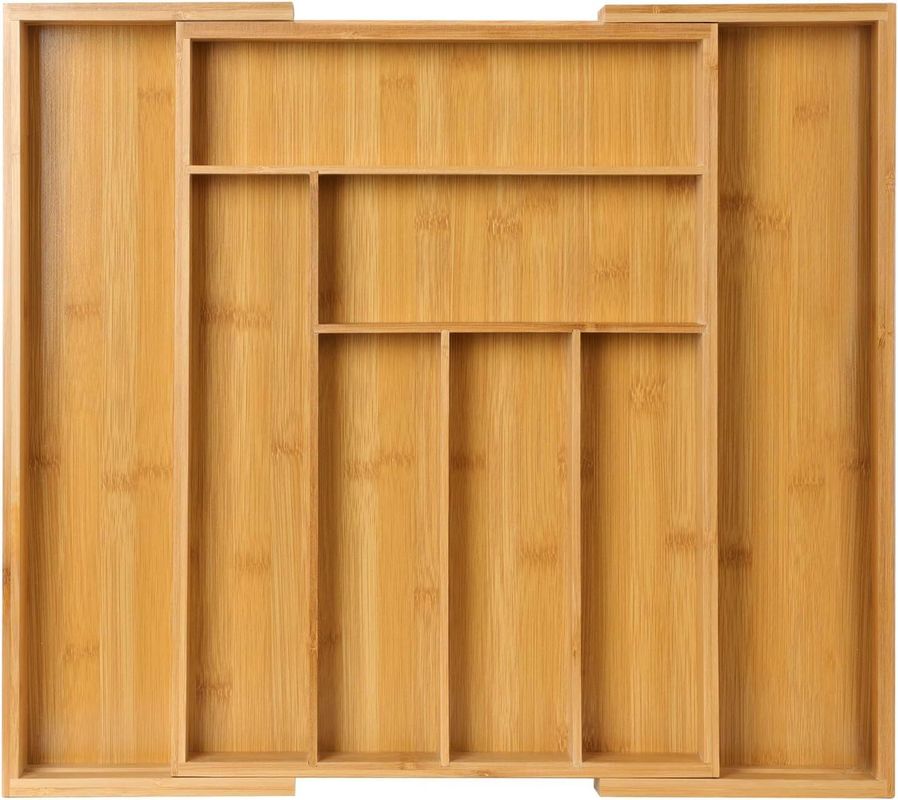 Maximize Your Drawer Space with Bamboo Cutlery Tray Drawer Organizer 3 Wire Thickness
