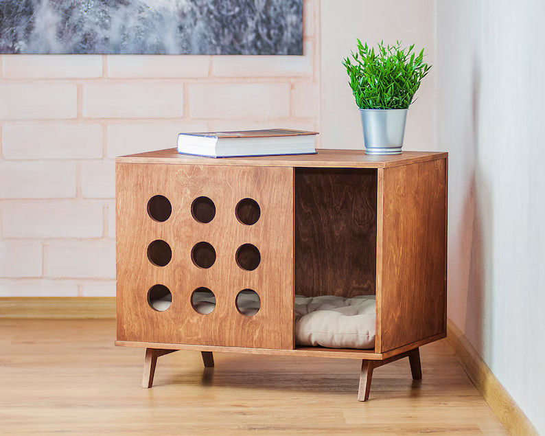 Wall Mounted Cat Perch Wooden Pet House Bed Side Modern Cat Dog House Dog Bed Stocked