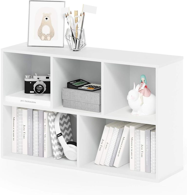 Floor Standing 5-Cube Custom Service Wood Bookshelf for Home Storage and Organization