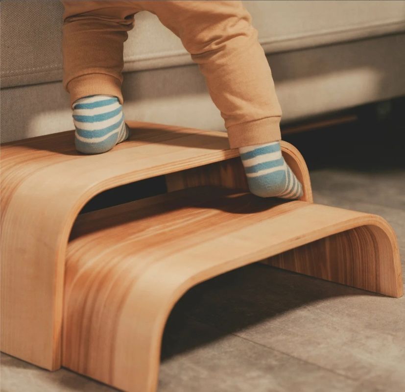 Portable Wood Toddler Stool Custom Logo Two Stepladder for Kitchen PANEL Toilet Steps