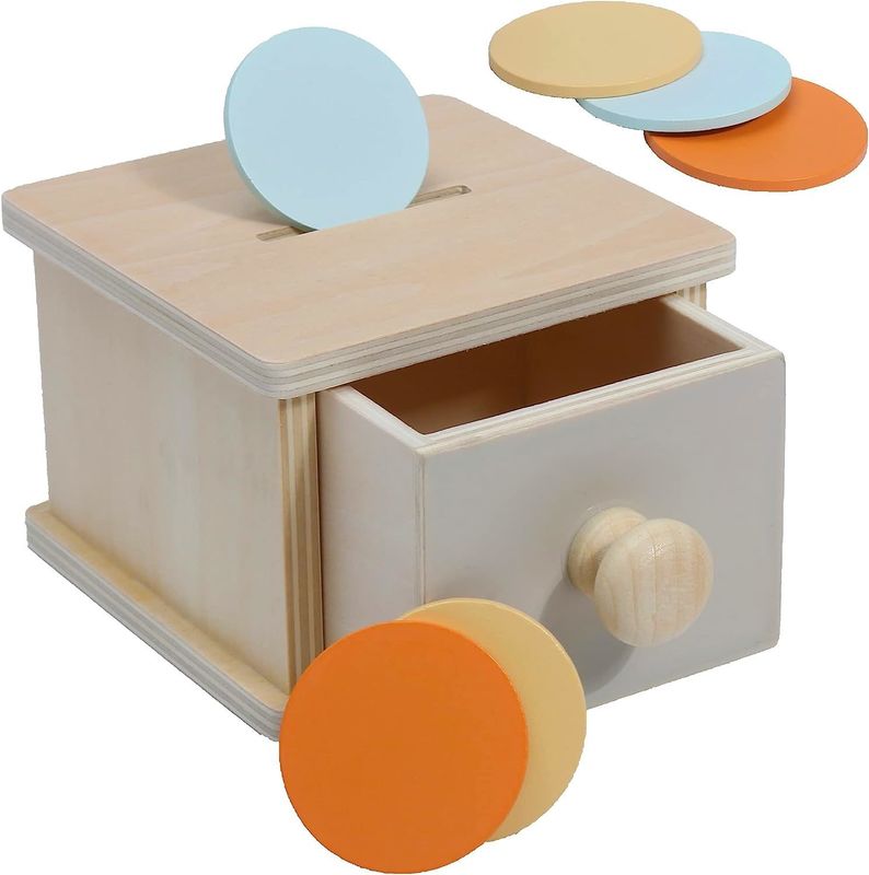 Wooden Coin Box Toy for Kids Small Square Customized Pine Handmade Wood Other Gift Craft