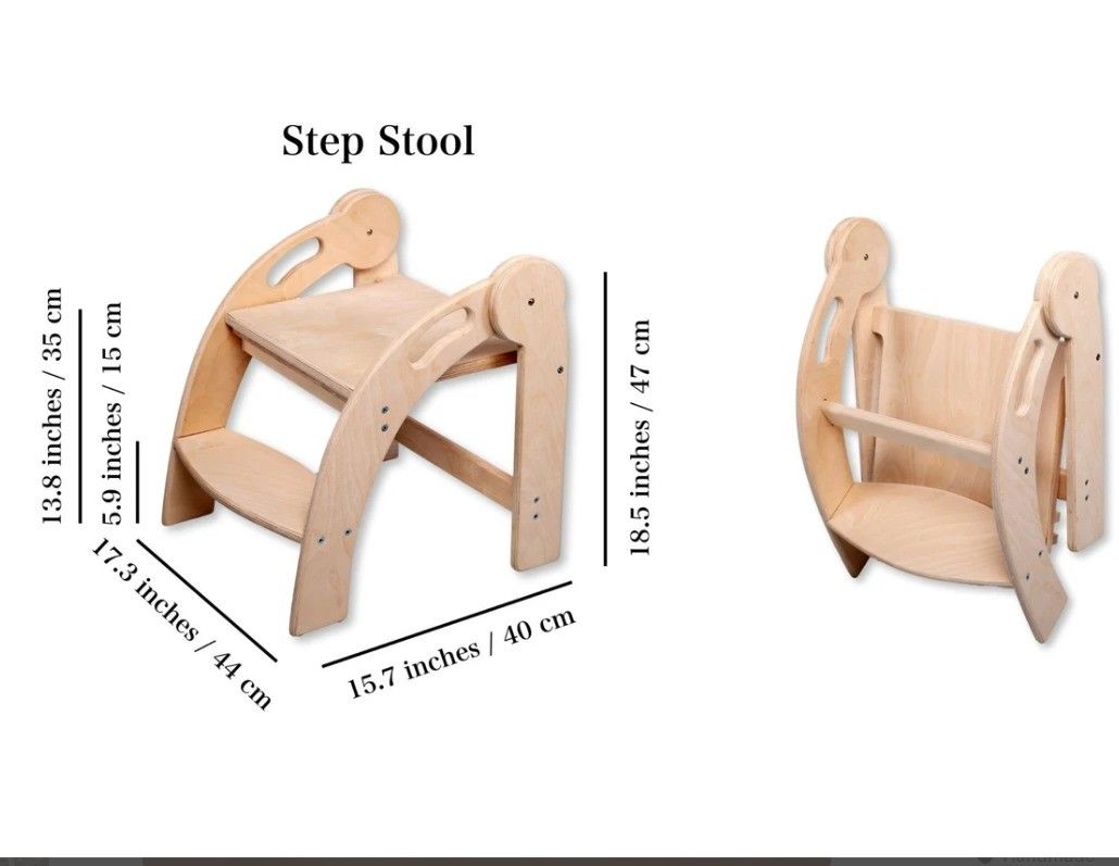 Customized Logo Wooden Step Stool for Kids Foldable Toddler Stool Montessori Design