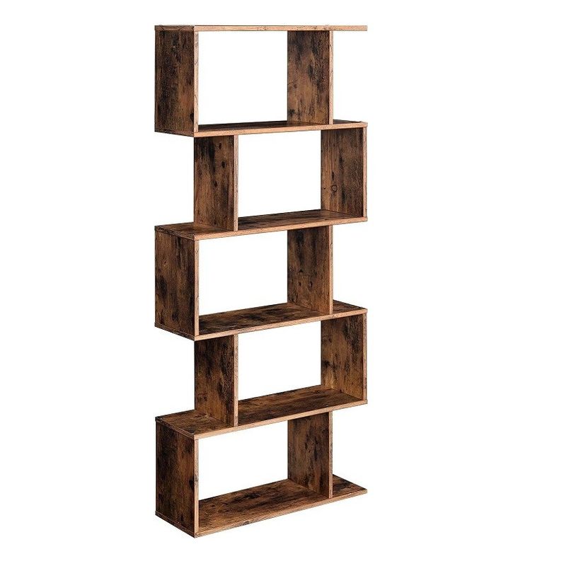 Solid Wood 5-Tier Bookshelf Bookcases 70 x 24 x 159 cm Rustic Brown for Living Home Decor
