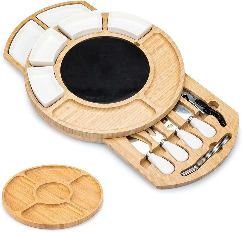 Rectangle Bamboo Cheese Platter and Knife Set for Commercial Buyers Gifts Stores