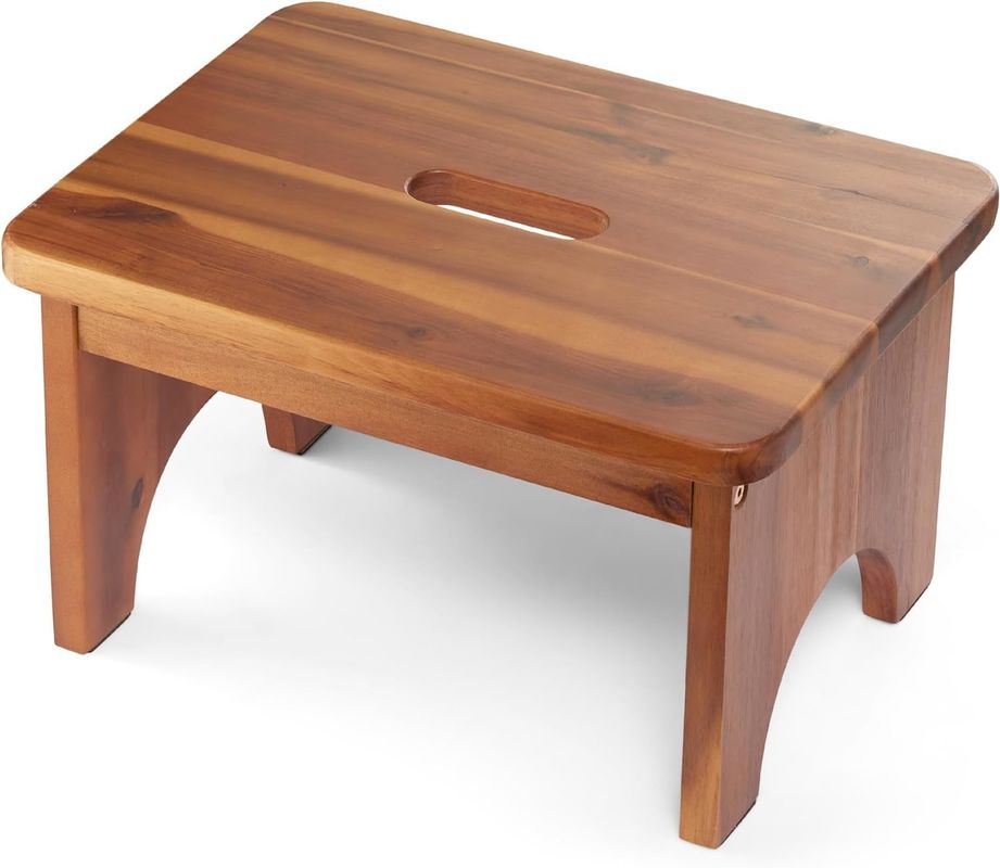 202405 Heavy Duty Portable Wooden Step Stool Nonslip and Convenient for Adults