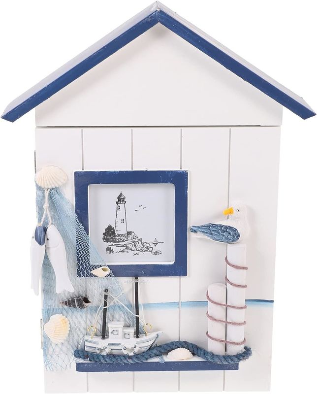 Wood Nautical Wall Mount Hanging Decorative Handmade Key Holder for Office Building