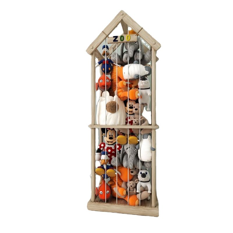 Sample Charge Free or Will Be Returned Back Stuffed Animal Zoo Wood Soft Toy Storage