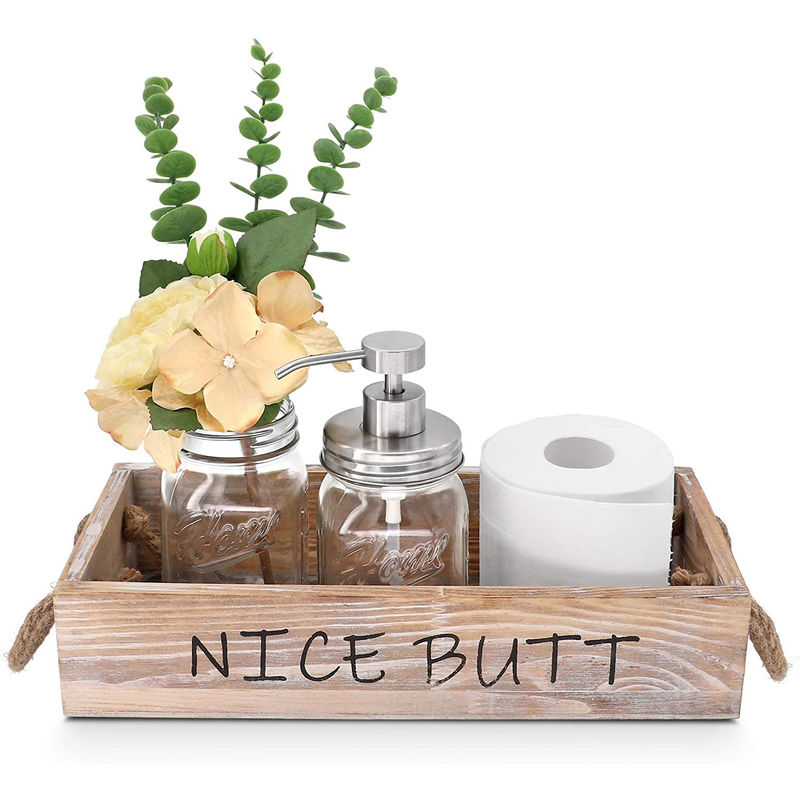Industrial Wooden Food Container Tray for Bread Fruit Storage and Home Decor Handmade