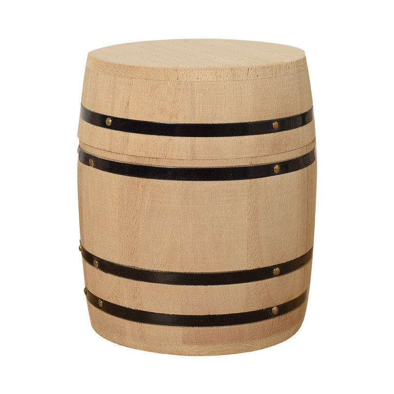 Wooden Plain Color Storage Barrel Customizable for Your Preferences