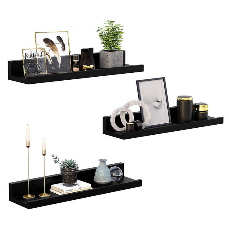 Modern Wall Decorative Floating Shelves MDF Customized Color Wall Mounted Display Rack