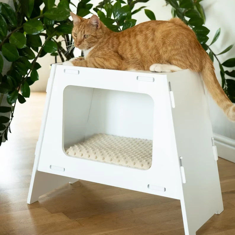 Wooden Stool Home Appliance Modern Indoor Pet Cage House for Dog and Cat Living Room