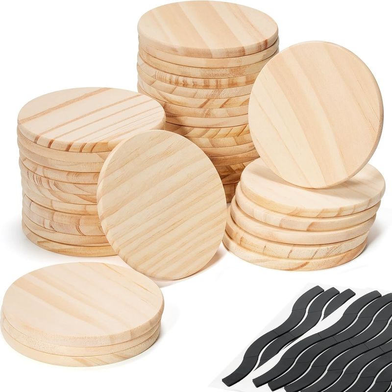 Engraved Eco Friendly Wood Coasters for Table Decoration Accessories Stocked Mats Pads