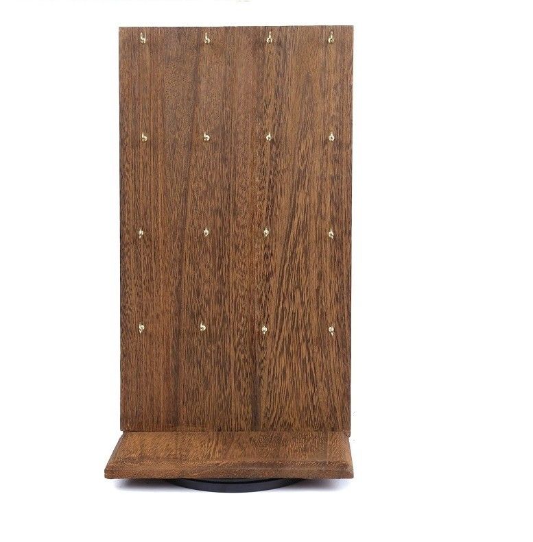 Space Saving Function 9 W X 7.5 D X 16.5 H Wooden Jewelry Display Stand with 32 Hooks