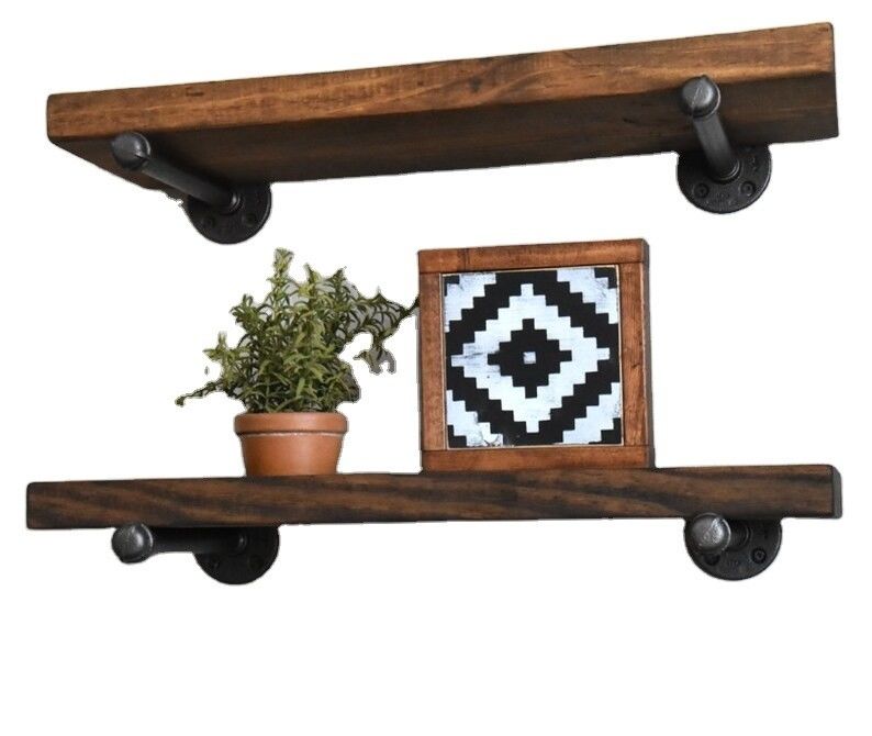 Indoor Hanger Floating Shelf Wall Wood Shelving for Microwave Oven Rustic Display Shelf