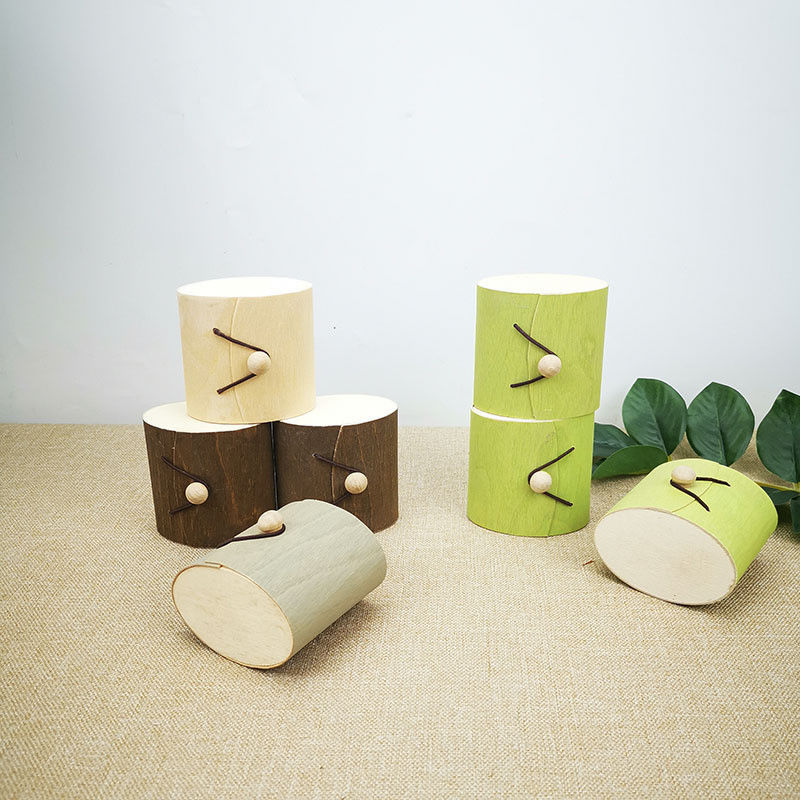 Custom Size Square Decorative Empty Christmas Natural Birch Wood Bark Gift Packaging Box