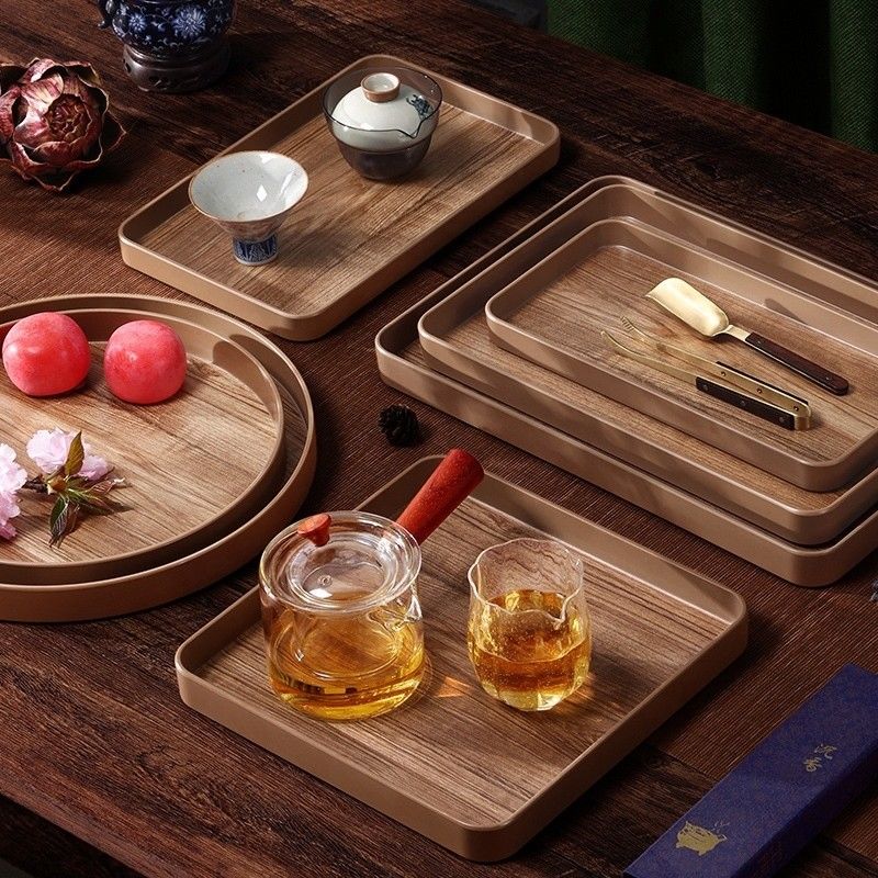 Customized Wooden Serving Tray in Your Choice or Plain Color for Modern Kitchen Storage