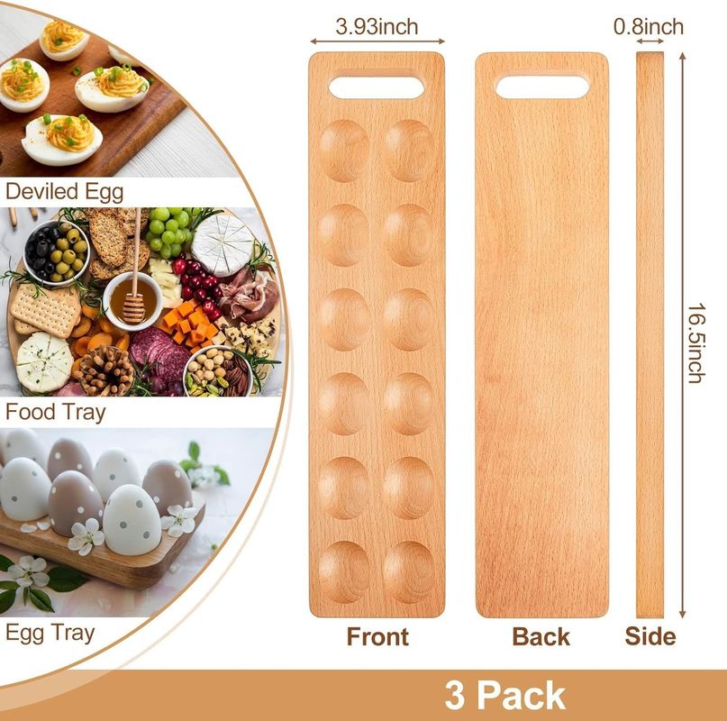 Thanksgiving Day Deviled Egg Tray Save Space with This Wooden Platter Holder 12 Holes