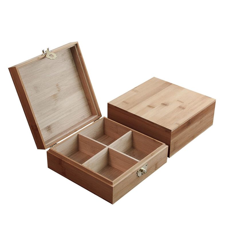 Customized Bamboo Moon Cake Packaging Wood Jewelry Storage Box with Lock and Security