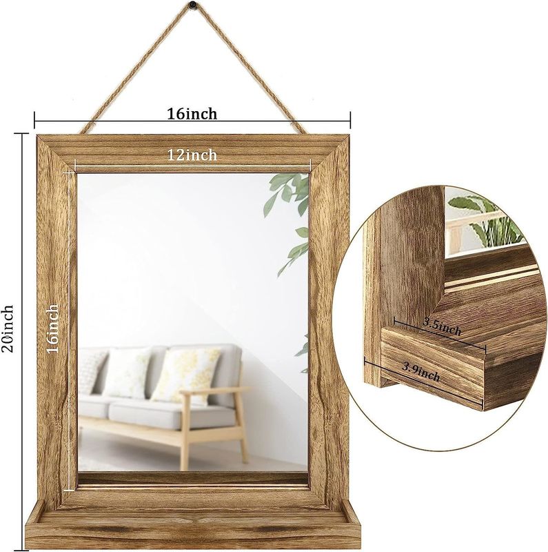 High Quantity Farmhouse Decor Wall Mirror with Shelf Advantage and No. of Tiers Single