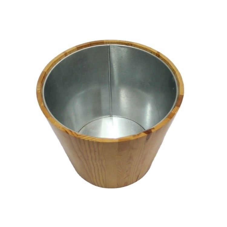 Wooden Ice Bucket Cooler Custom Wood Bucket in Plain Color or Your Choice