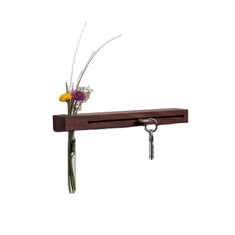 Living Room Key Hooks Wall Decoration Board with Shelf and Vase
