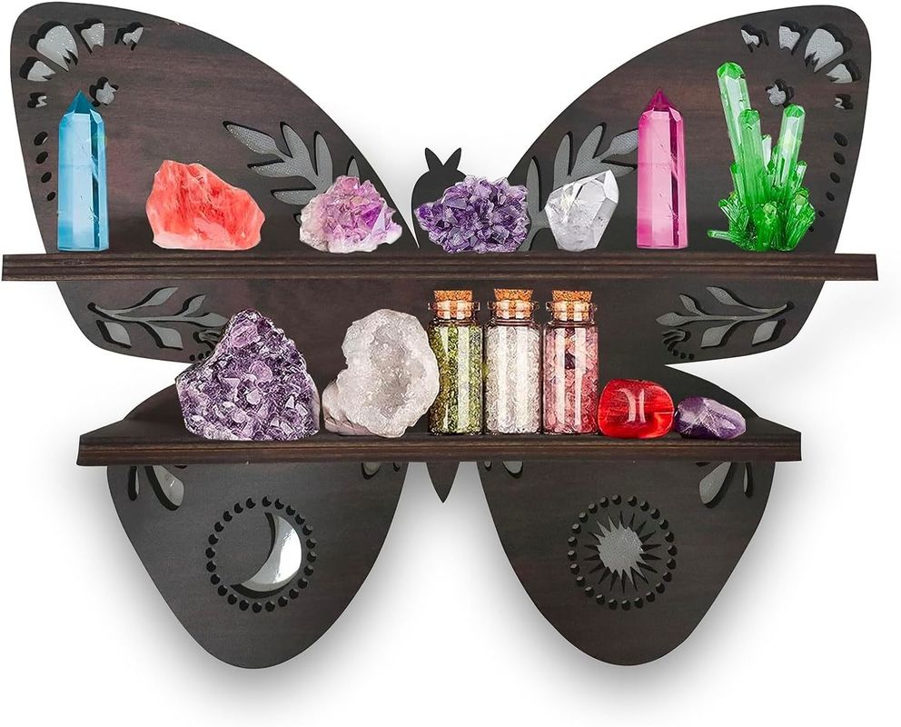 Modern Design Storage Containers for Butterfly Wood Wall Floating Shelves in Wood