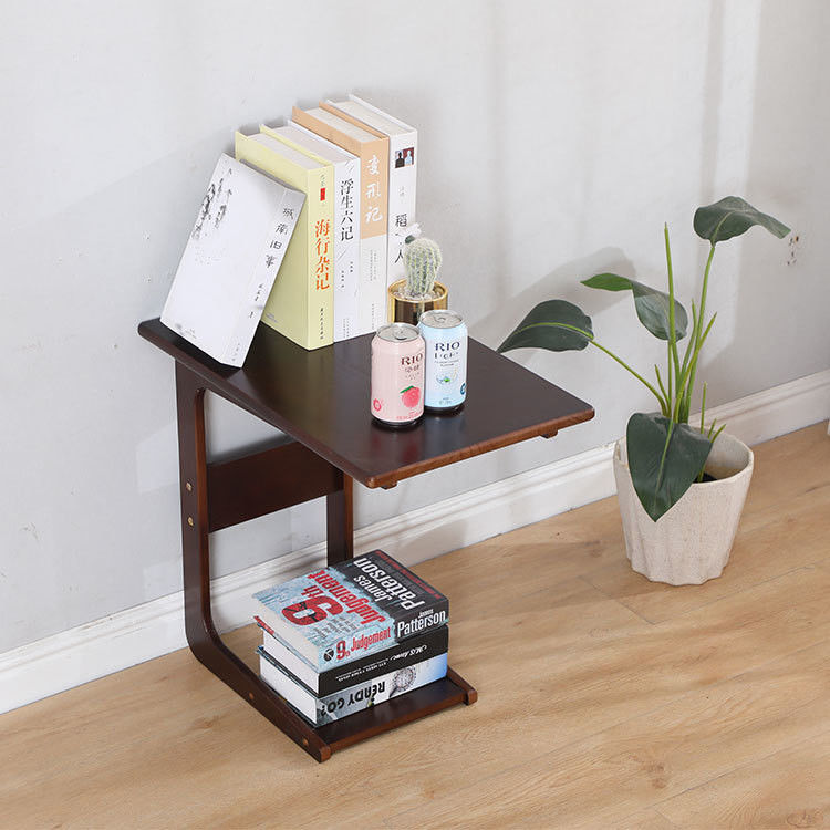 Modern Wooden Coffee Table Small Curved Pine Solid Wood for Living Room or Bedroom