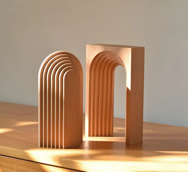 Modern Design Custom Wood Home Decor Graphic Illustration Art Decor Arch Sculpture