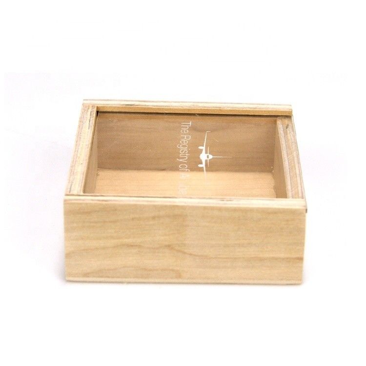 Gift Craft TIMBER Wooden Storage Box with Sliding Lid Custom Size and Unfinished