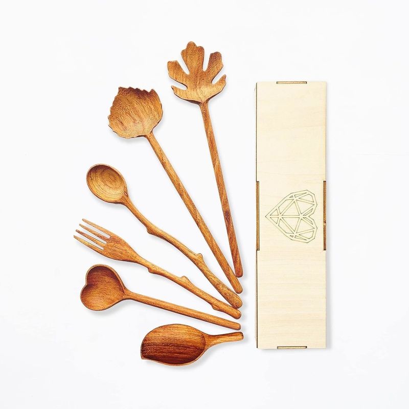 Business Gifts 6-Piece Wooden Salad Spoons and Forks Set Free Sample Offered