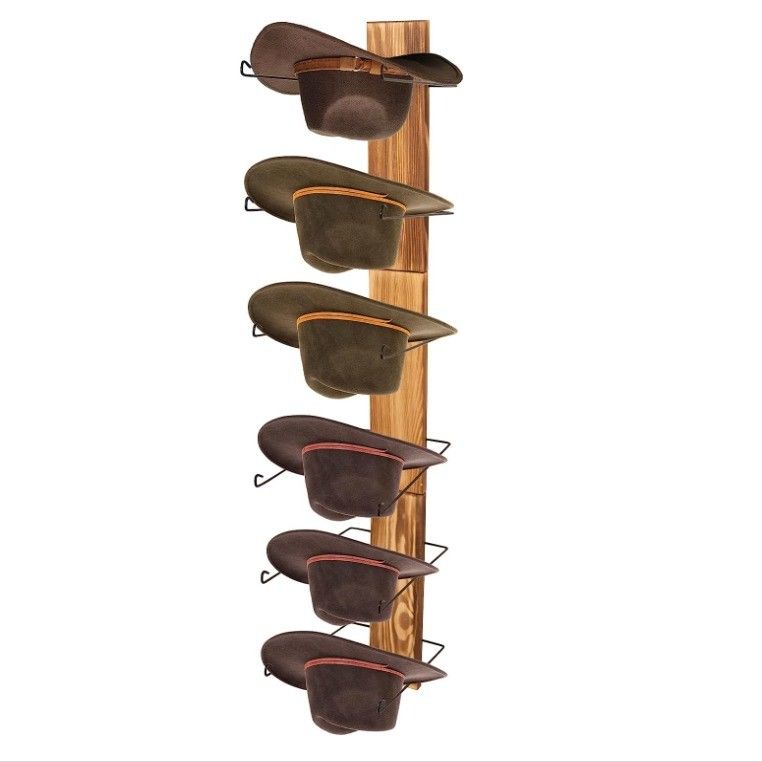 Functional Design Multifunctional Wall Mount Storage Shelf and Hat Rack for Bamboo