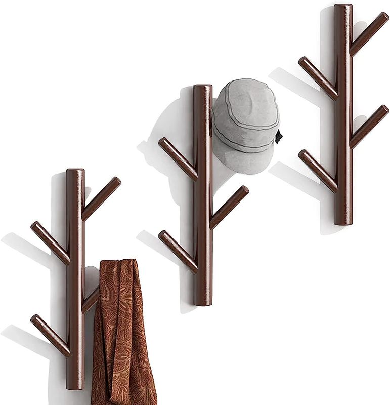 Wood Hook Wall Decor Hanger for Bedroom and Bathroom Behind Doors/On Walls Function