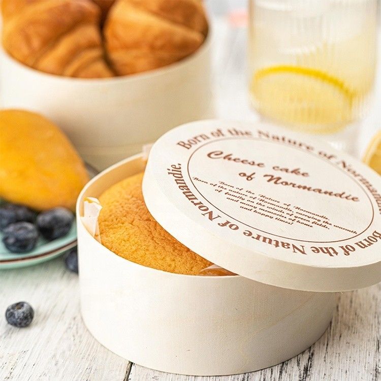 Custom Logo Poplar Bark or Custom Round Wood Veneer Fruits Container for Eco-friendly