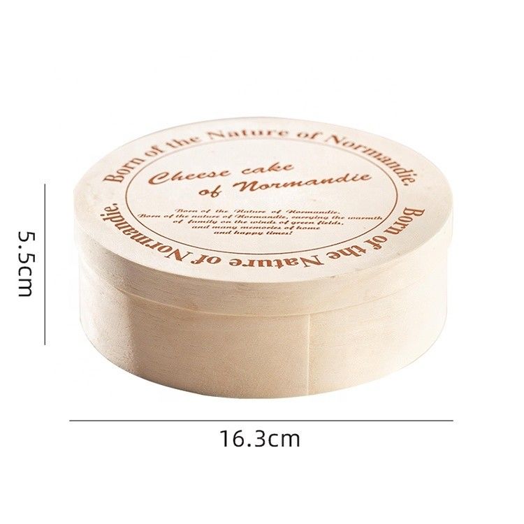 Natural Wood Color Wooden Box for Custom Round Cake Cheese Cake Salad Fruits Packaging