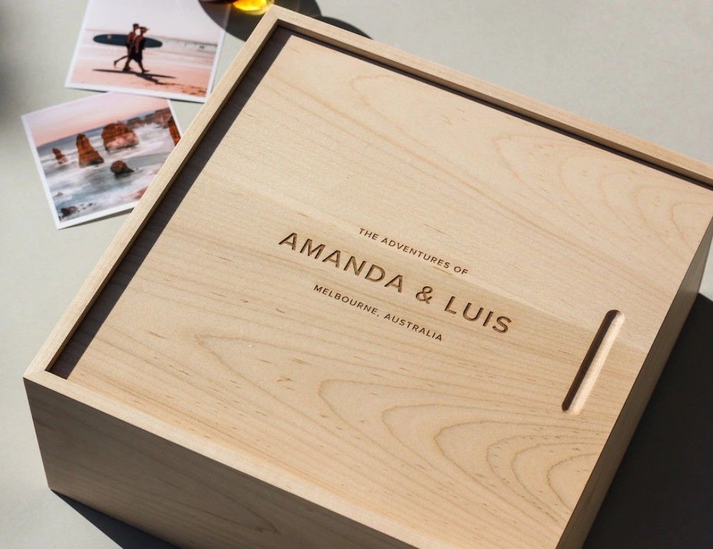 Modern Minimalist Custom Memory Box for Personalized Logo Keepsakes and Storage Holders