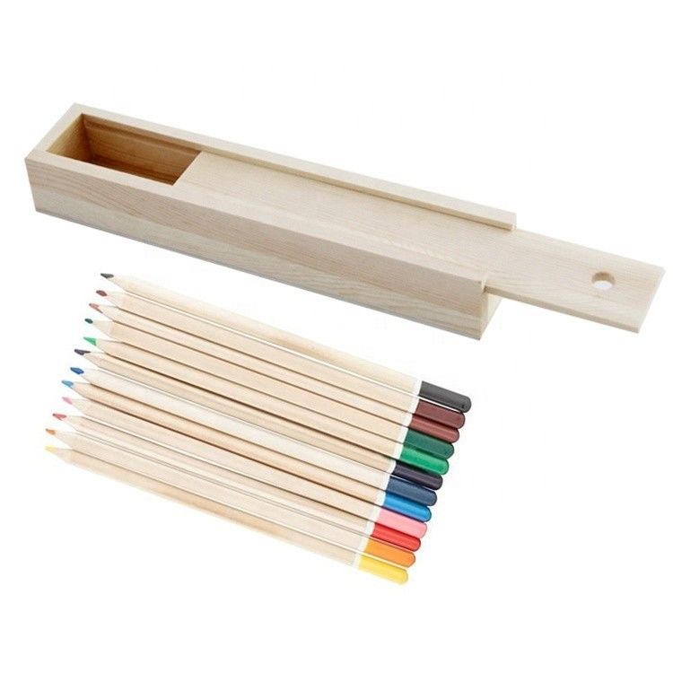 Multi-Function Sliding Wooden Pen Gift Display Box in Stain Color for Craftsmanship