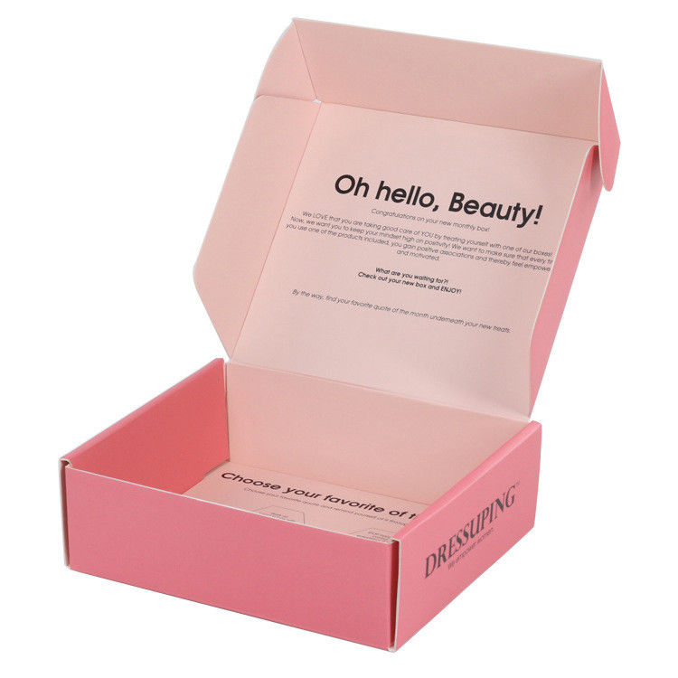 Customized Matt Lamination Printing Pink Cosmetic Set Shipping Mailer Box for Skin Care