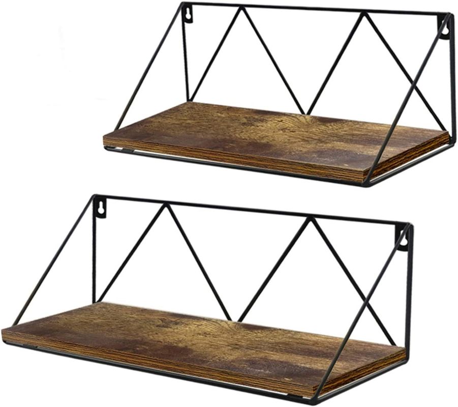 Adjustable Floating Wall Shelves Set of 2 for Bedroom Bathroom Living Room Kitchen and Office Space-Saving Design