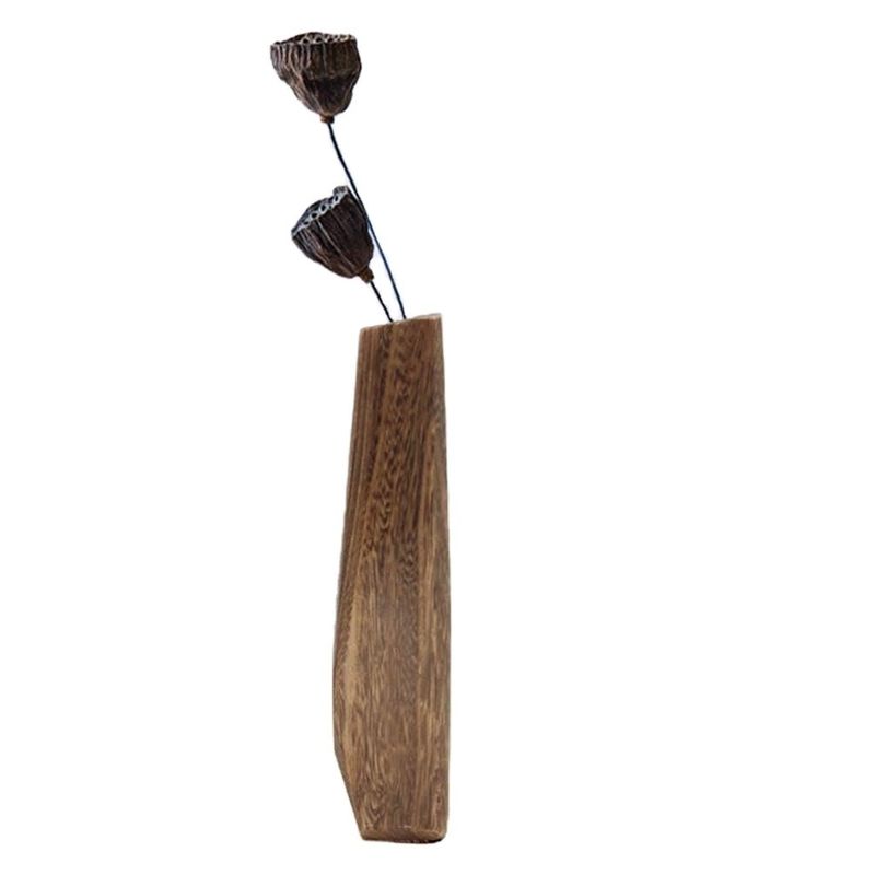 Regional Feature Wooden Vase Display for Faux Flowers Plants Holiday Decoration Gift