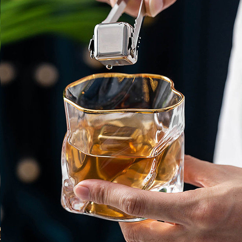 Crystal Whisky Glass Wine Cup with Twisted Lines Customized Logo and Multi Color Options