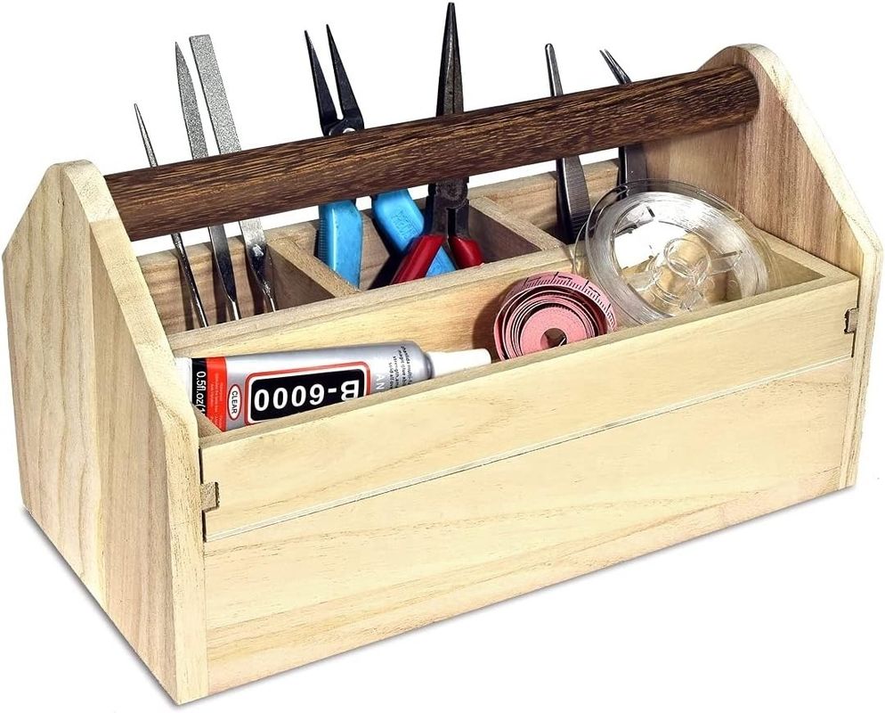 Custom Order Accepted Wooden Drawer Organizer Craft Tool Storage Box with Pine Wood/Bamboo