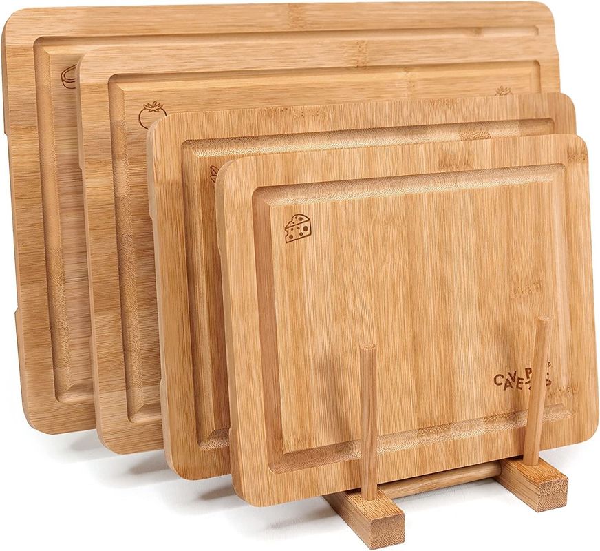 11&quot; X 8&quot; Aruba Beech Bamboo Wood Butcher Block Chopping Board Set for Outdoor Camping