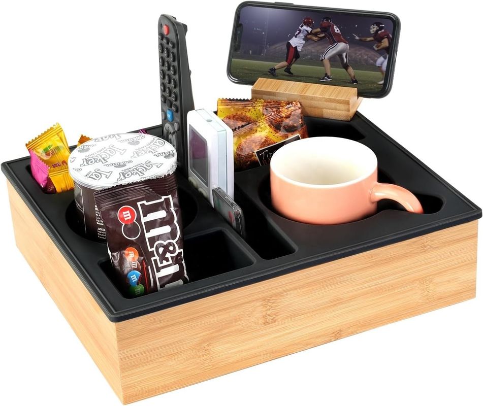 Desktop Wooden Storage Box for Living Room Coffee Table Snacks and Remote Control