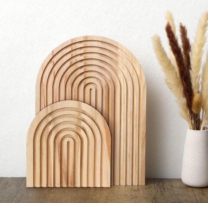 Customized Logo Acceptable Rainbow Shaped Wood Cutting Board for Home Kitchen Decoration
