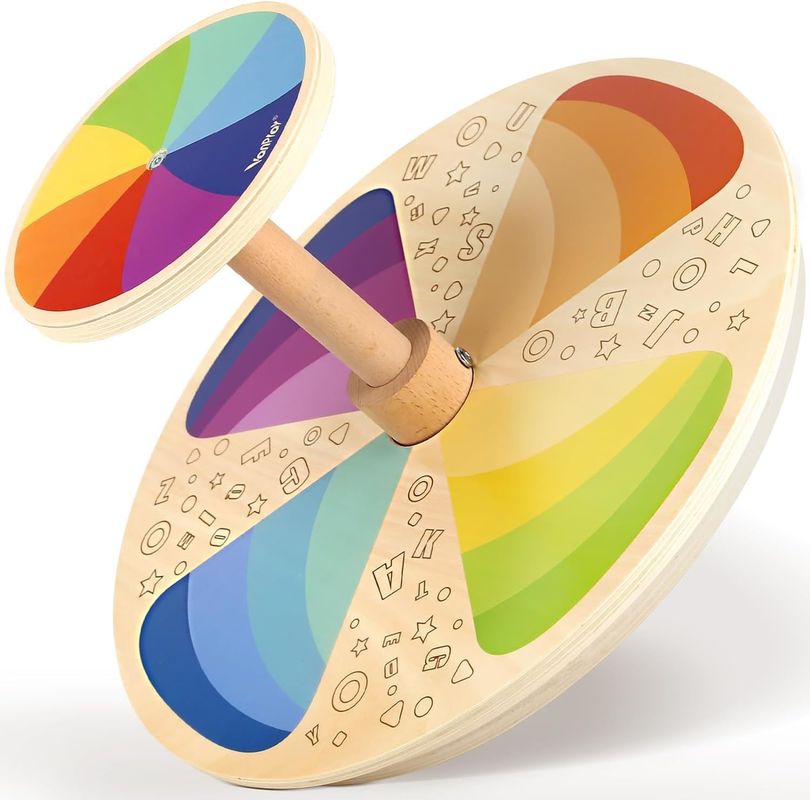 Wooden Spinner Seat Sit and Spin Bigger Size Laser Engrave Classic Spinning Activity Toy